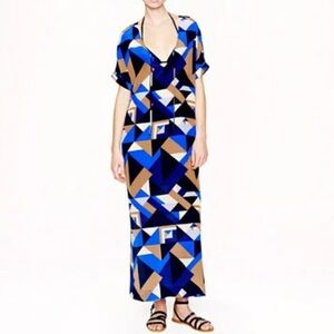 J.Crew Silk Geometric Maxi Dress
